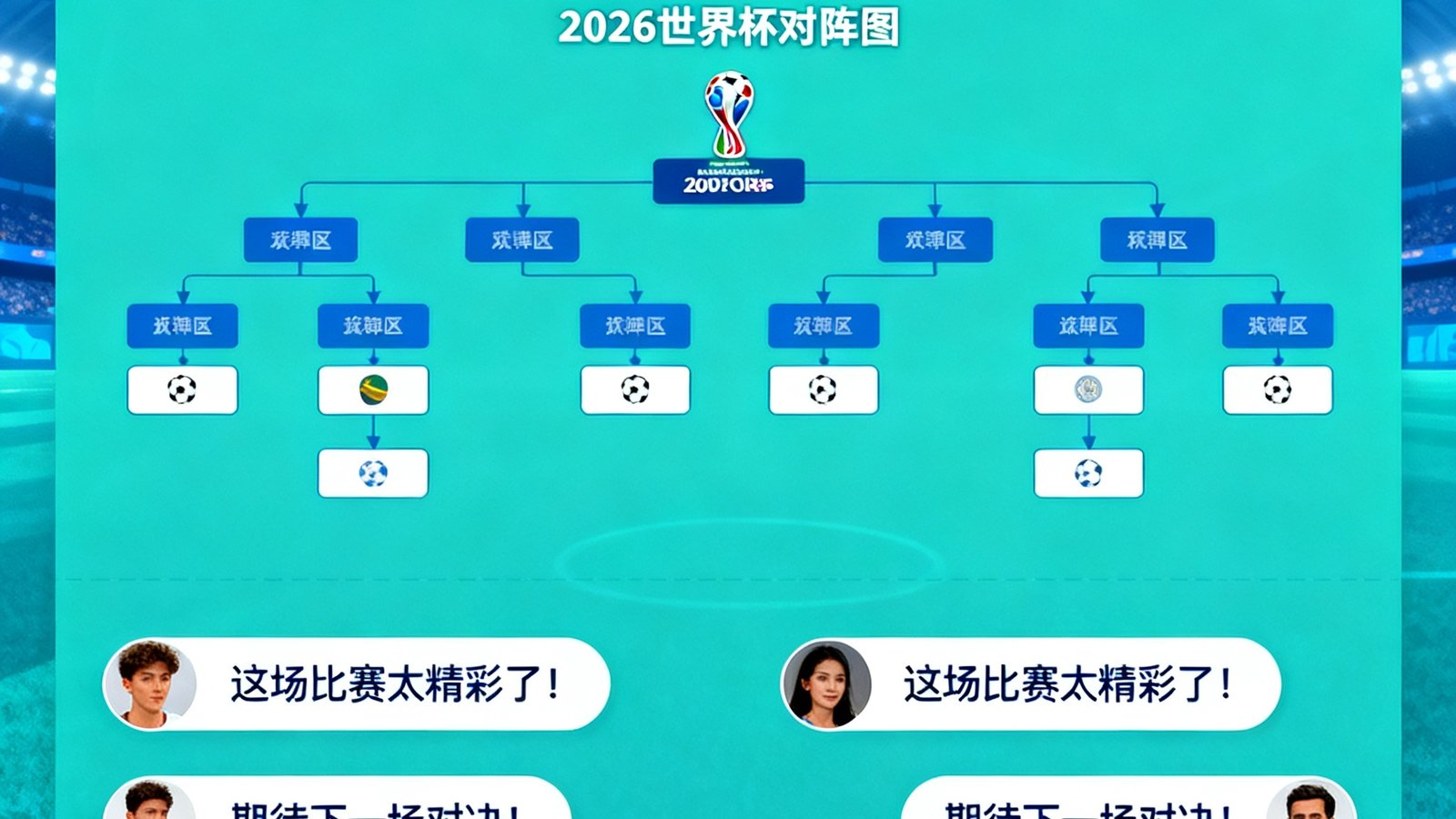2026世界杯球迷社区上线，用户可以在对阵图下留言讨论比赛